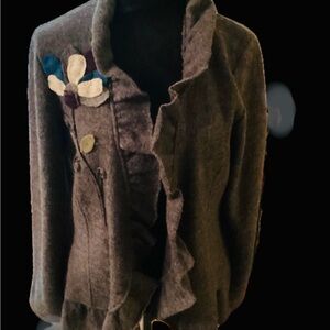 Cynthia Rowley Gray Jacket with Floral Design